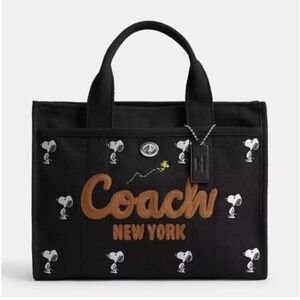 Authentic Coach X Peanuts Cargo Tote Bag With Snoopy Print